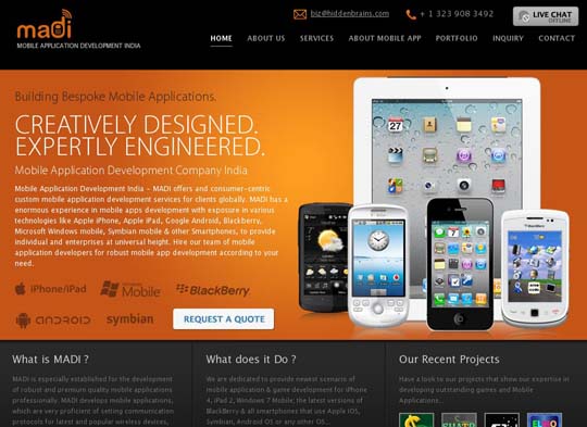 orange color websites