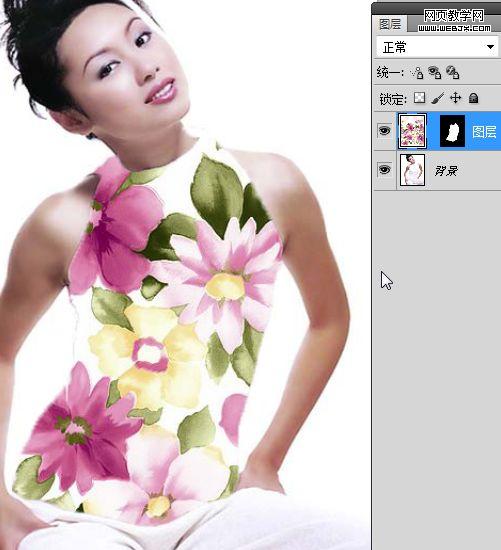 Photoshop图片合成教程:简单合成漂亮的花衣服_webjx.com