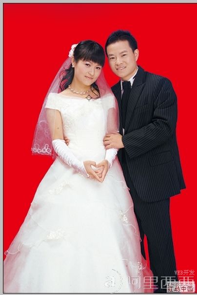 Photoshop抠图教程:简单背景扣婚纱照_webjx.com